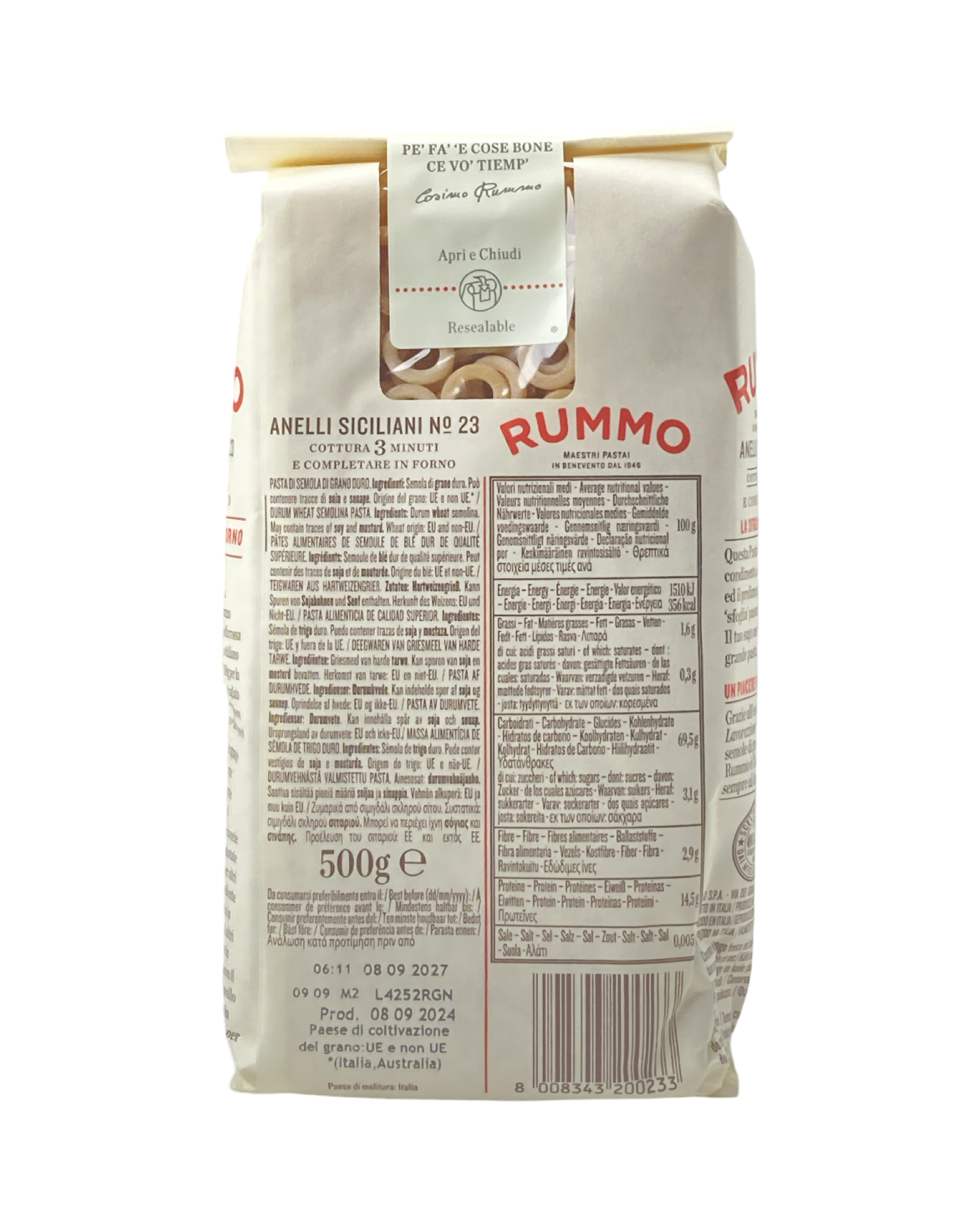 Anelli Siciliani No.23 Rummo 500g